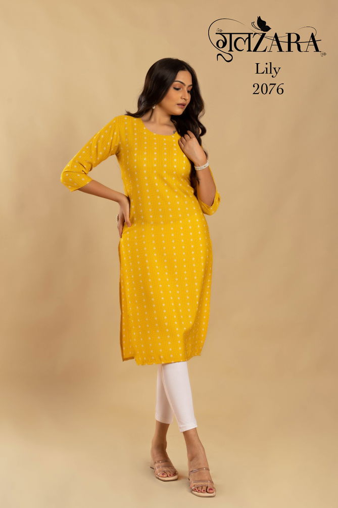 LILY 2075-2079 By Gulzara Printed Kurtis Catalog